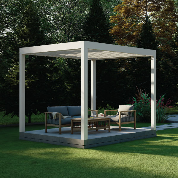 White K-BANA with integrated floor in Texas - Azenco Outdoor