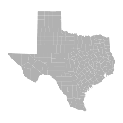 Map of Texas and delimited counties.